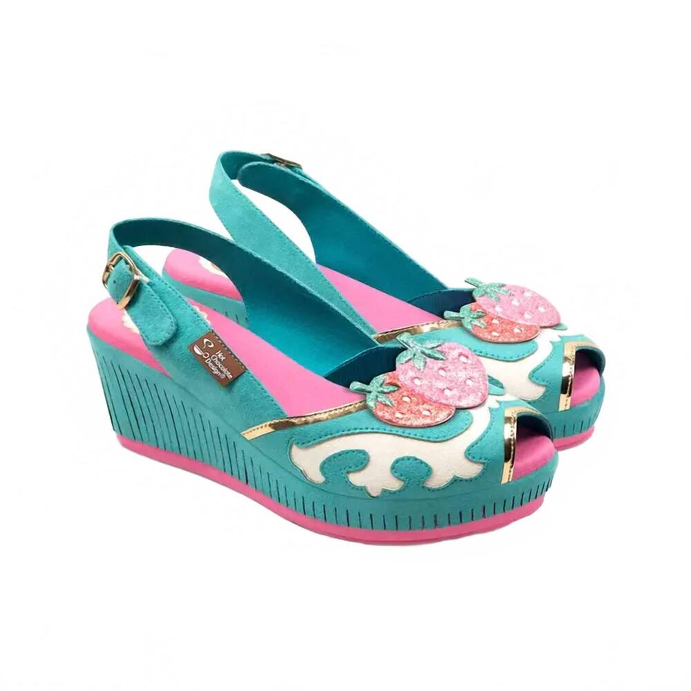 NEW HOT CHOCOLATE DESIGN women's chocolaticas country star sandal in blue